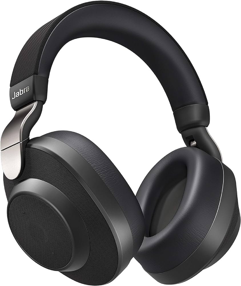 Image of Jabra Elite 85h headphones. Durable over-ear wireless headphones featuring SmartSound active noise cancellation, 36-hour battery life, and water-resistant design, perfect for versatile everyday use and outdoor activities.