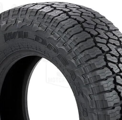 Falken Wildpeak A/T3W tire. A versatile all-terrain tire with 3PMSF certification for strong performance in wet and snowy conditions, featuring durable sidewalls and Heat Diffuser Technology for reliable off-road and highway use