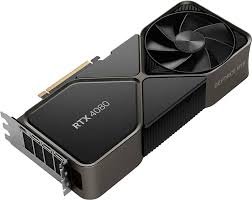 NVIDIA GeForce RTX 4080 graphics card with a sleek black and silver design, featuring dual large fans and multiple output ports, built for high-performance gaming and ray tracing at 1440p and 4K resolutions.